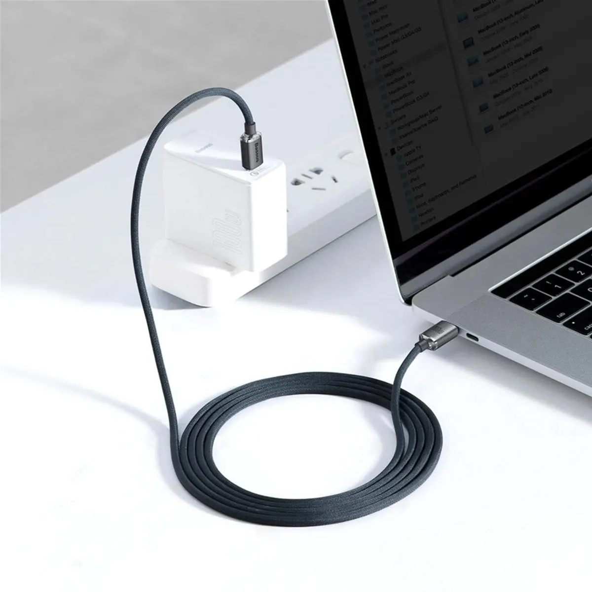 Кабель Baseus Crystal Shine USB Type-C - USB Type-C (M/M), 100W, 1.2 м Black (CAJY000601) - мініатюра 9