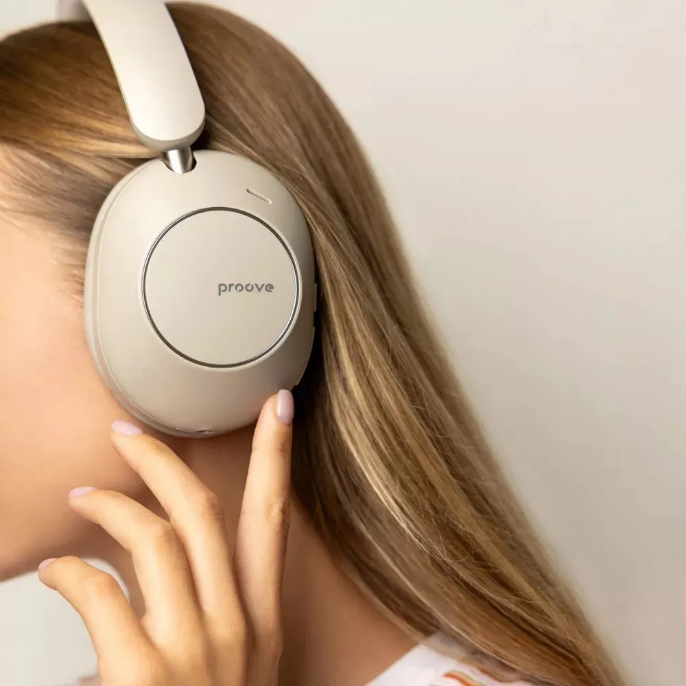 Bluetooth-гарнітура Proove Silence 3D with ANC Beige (HPSL00020007) - мініатюра 2