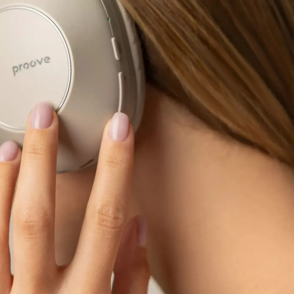 Bluetooth-гарнітура Proove Silence 3D with ANC Beige (HPSL00020007) - мініатюра 3