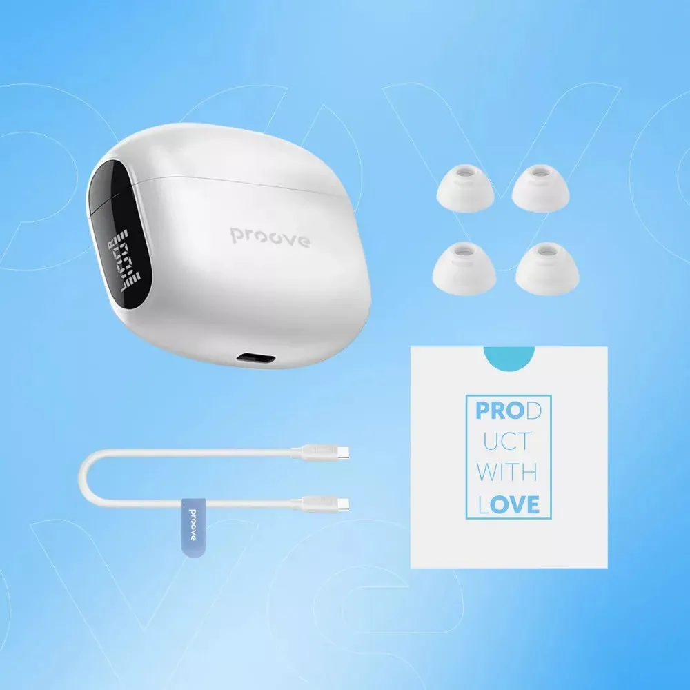 Bluetooth-гарнітура Proove Tempo TWS with ANC (APP) White (TWTM0001AP02) - мініатюра 5
