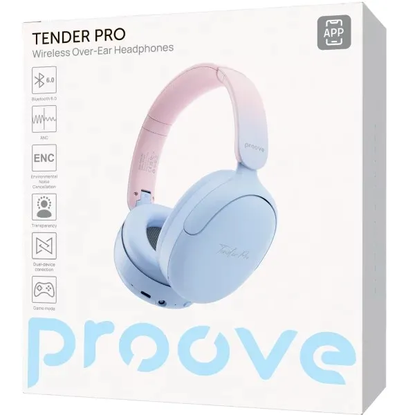 Bluetooth-гарнітура Proove Tender Pro with ANC (APP) Blue/Pink (HPTP0001AP08) - мініатюра 5
