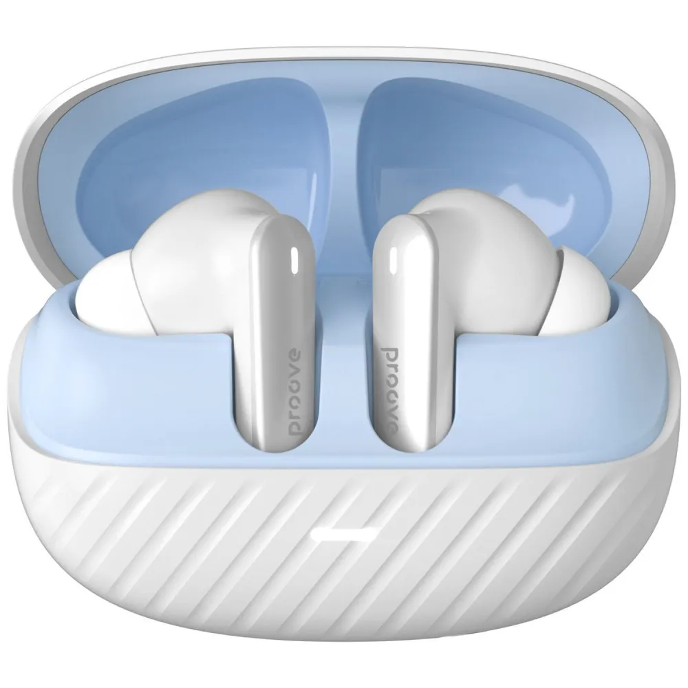 Bluetooth-гарнітура Proove Blitz II TWS with Hybrid ANC (APP) White/Blue (TWBL2001AP21) - зображення 1