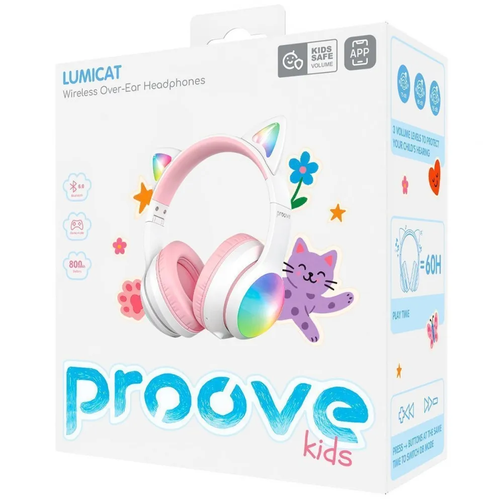 Bluetooth-гарнітура Proove Kids LumiCat (APP) Pink (HPLC0001AP27) - мініатюра 4