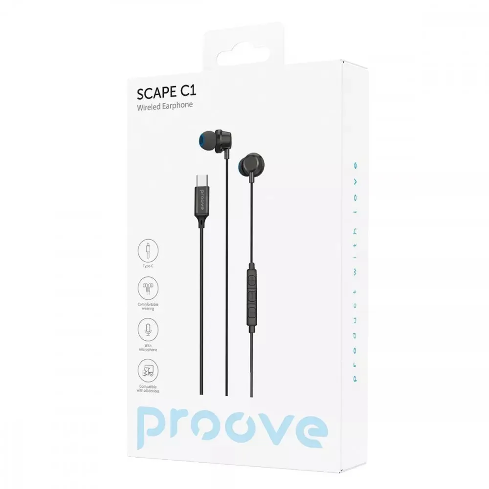 Гарнітура Proove Scape C1 Type-C Black (WESC10000201) - мініатюра 2