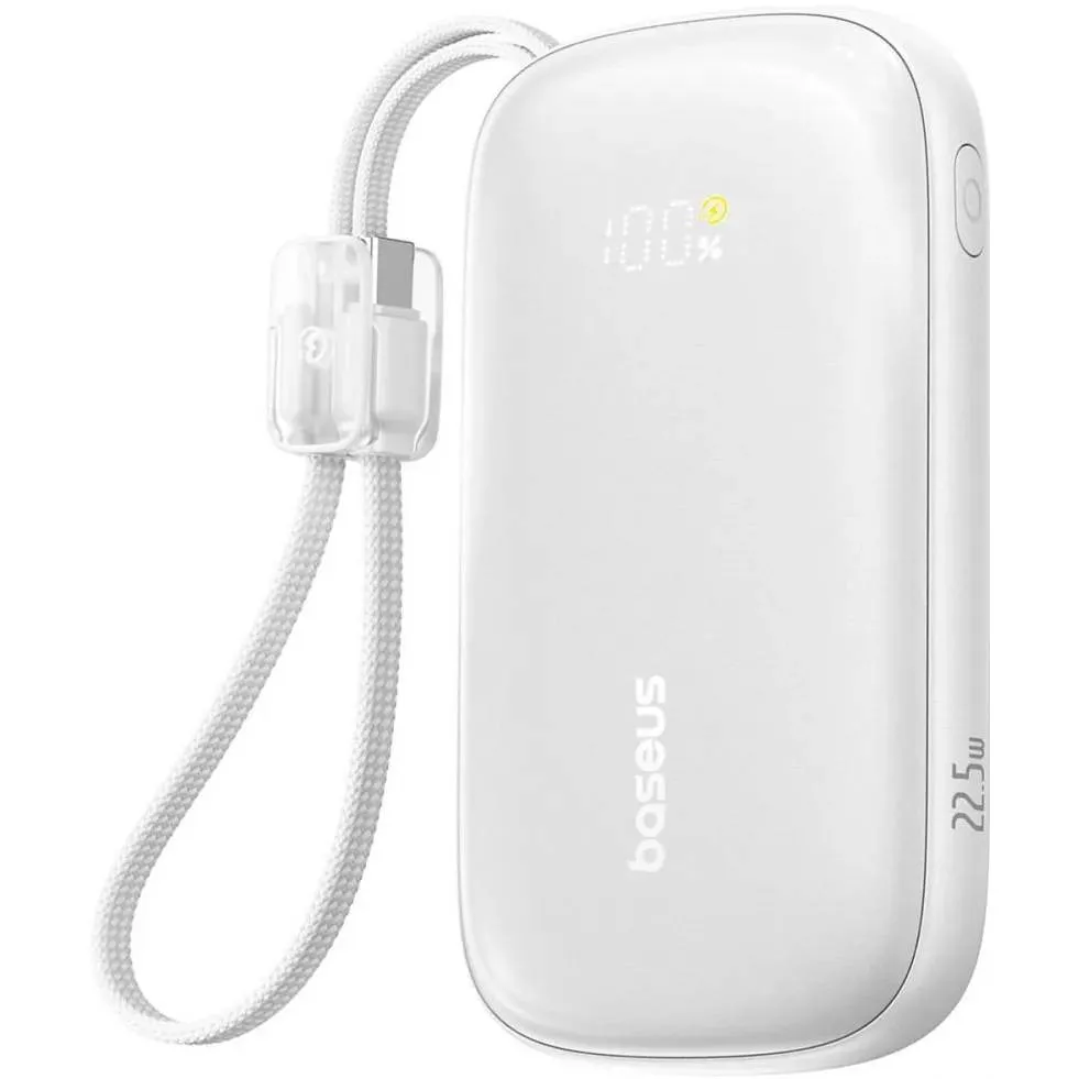Універсальна мобільна батарея Baseus EnerFill Qpow 3 Ultra 10000mAh, 22.5W White (E0027L01) - зображення 1