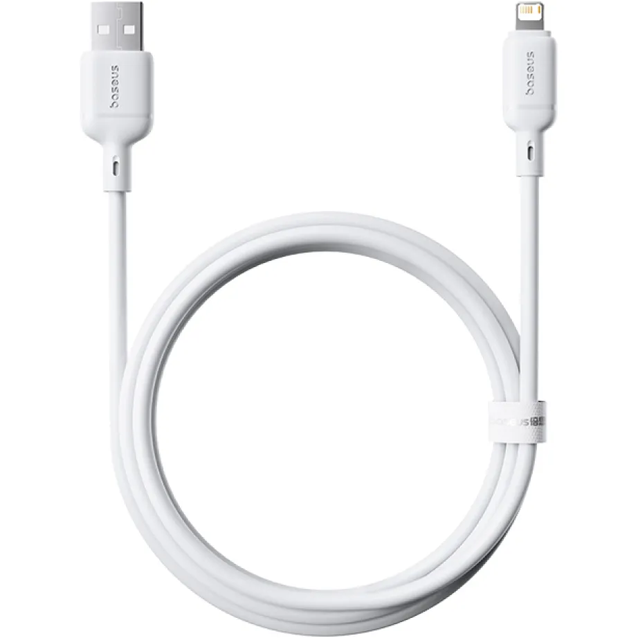 Кабель Baseus Silky Series Fast Charging USB Type-A - Lightning (M/M), 2.4A, 1 м, White (P10377702213-00) - мініатюра 2