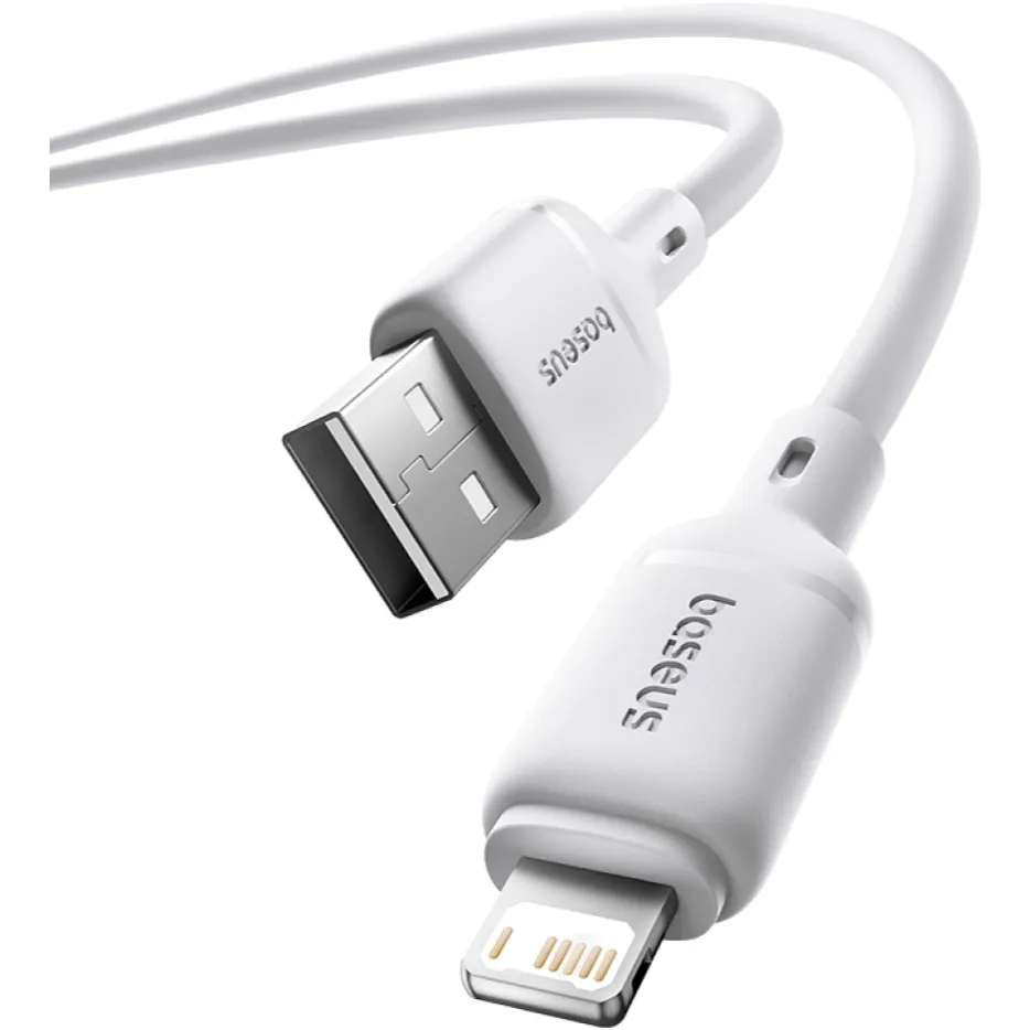 Кабель Baseus Silky Series Fast Charging USB Type-A - Lightning (M/M), 2.4A, 1 м, White (P10377702213-00) - мініатюра 3