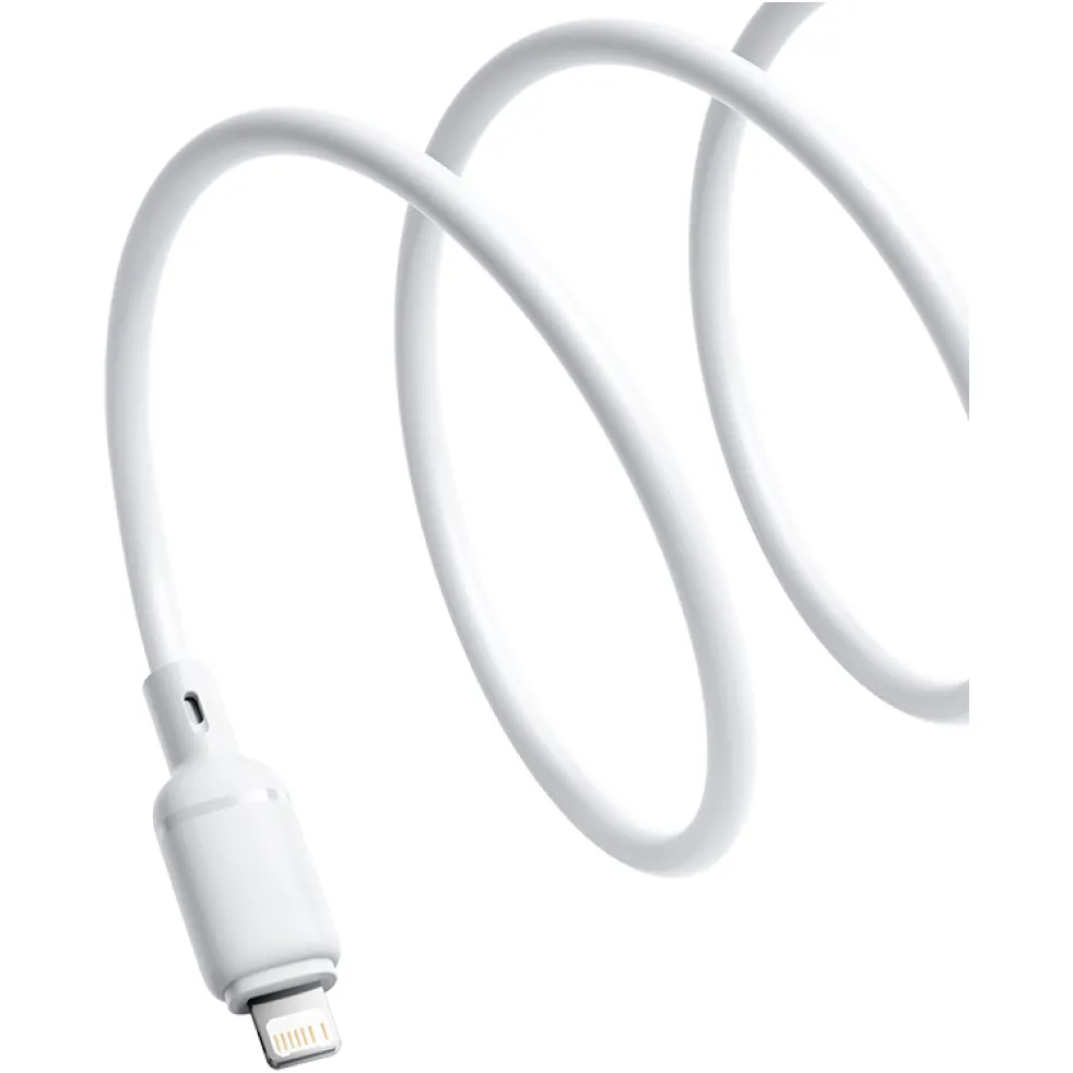 Кабель Baseus Silky Series Fast Charging USB Type-A - Lightning (M/M), 2.4A, 2 м, White (P10377702213-01) - мініатюра 4