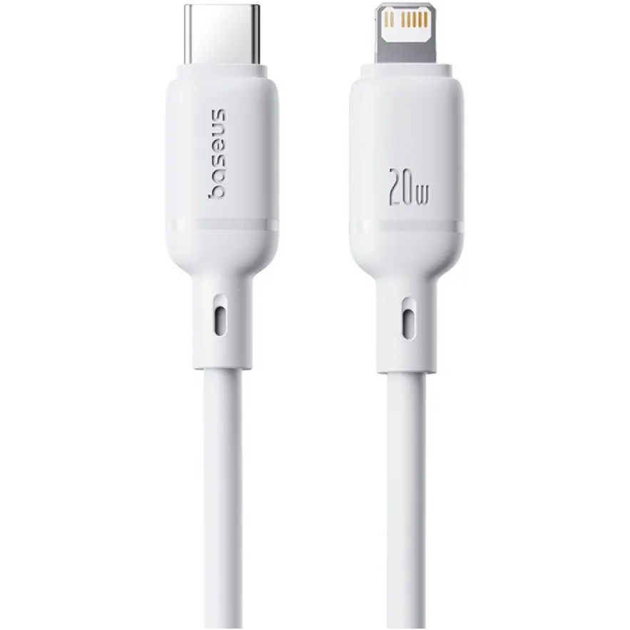 Кабель Baseus Silky Series Fast Charging USB Type-C - Lightning (M/M), 20W, 2 м, White (P10377700213-01) - зображення 1