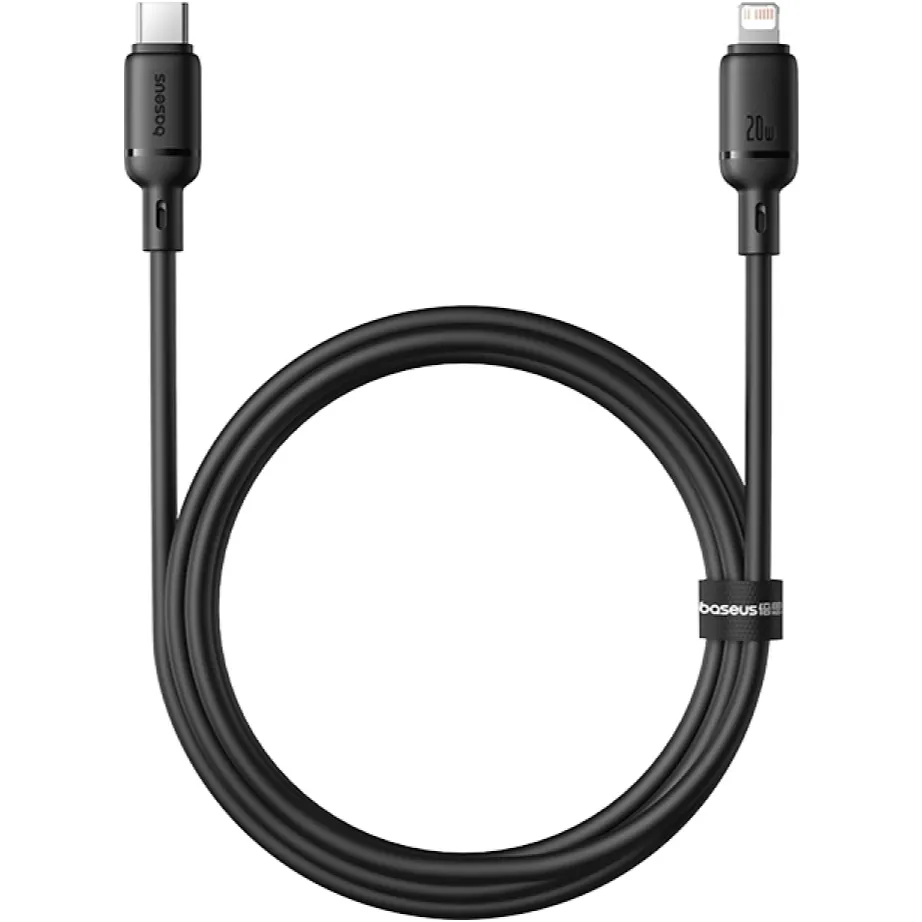 Кабель Baseus Silky Series Fast Charging USB Type-C - Lightning (M/M), 20W, 2 м, Black (P10377700113-01) - мініатюра 2