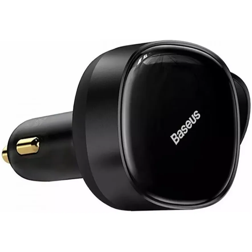 Автомобільний зарядний пристрій Baseus Enjoyment Retractable 2-in-1 (2xUSB-C) 33W Black (C00035500111-00) - мініатюра 2