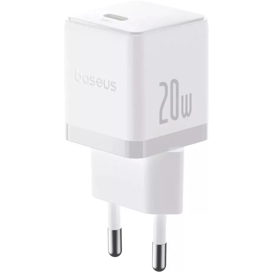 Мережевий зарядний пристрій Baseus Palm Fast Charger 1C (1USB-C) 20W White (P10111602213-01) + кабель USB Type-C 1 м - мініатюра 2