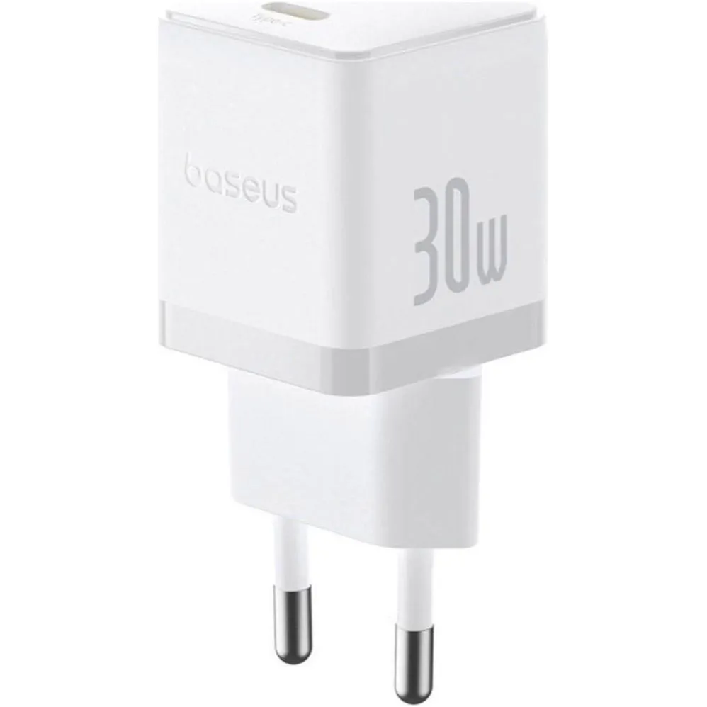 Мережевий зарядний пристрій Baseus Palm Fast Charger 1C (1USB-C) 30W White (P10111605213-00) - зображення 1
