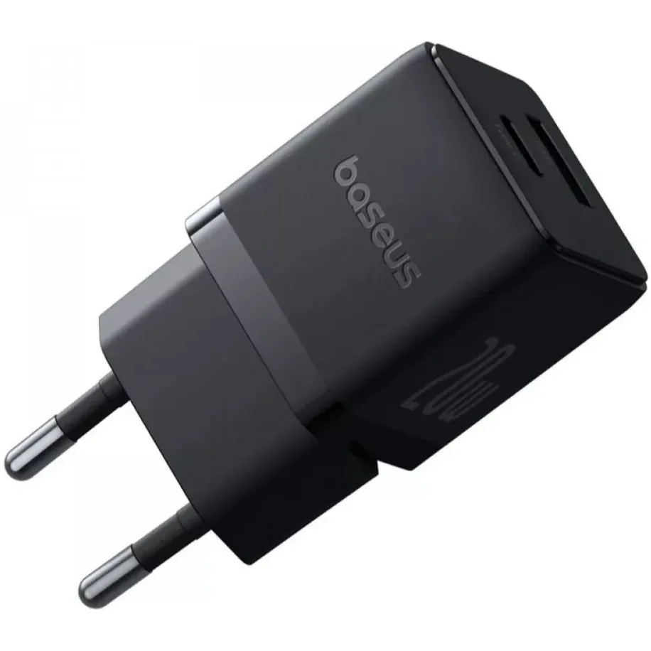 Мережевий зарядний пристрій Baseus Palm Fast Charger C+U (1USB, 1USB-C) 20W Black (P10111608113-01) + кабель USB Type-C 1 м - мініатюра 5