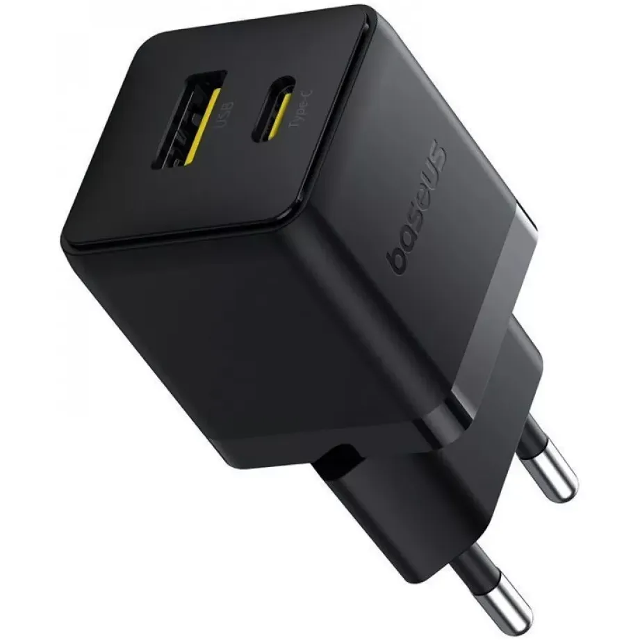 Мережевий зарядний пристрій Baseus Palm Fast Charger C+U (1USB, 1USB-C) 20W Black (P10111608113-01) + кабель USB Type-C 1 м - мініатюра 6