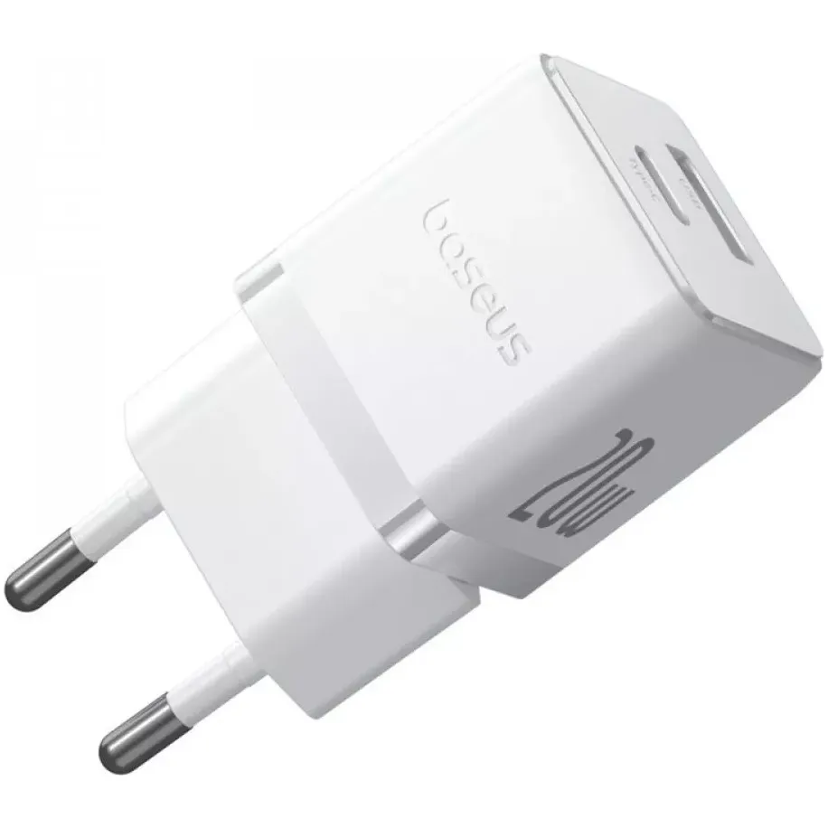 Мережевий зарядний пристрій Baseus Palm Fast Charger C+U (1USB, 1USB-C) 20W White (P10111608213-01) + кабель USB Type-C 1 м - мініатюра 5