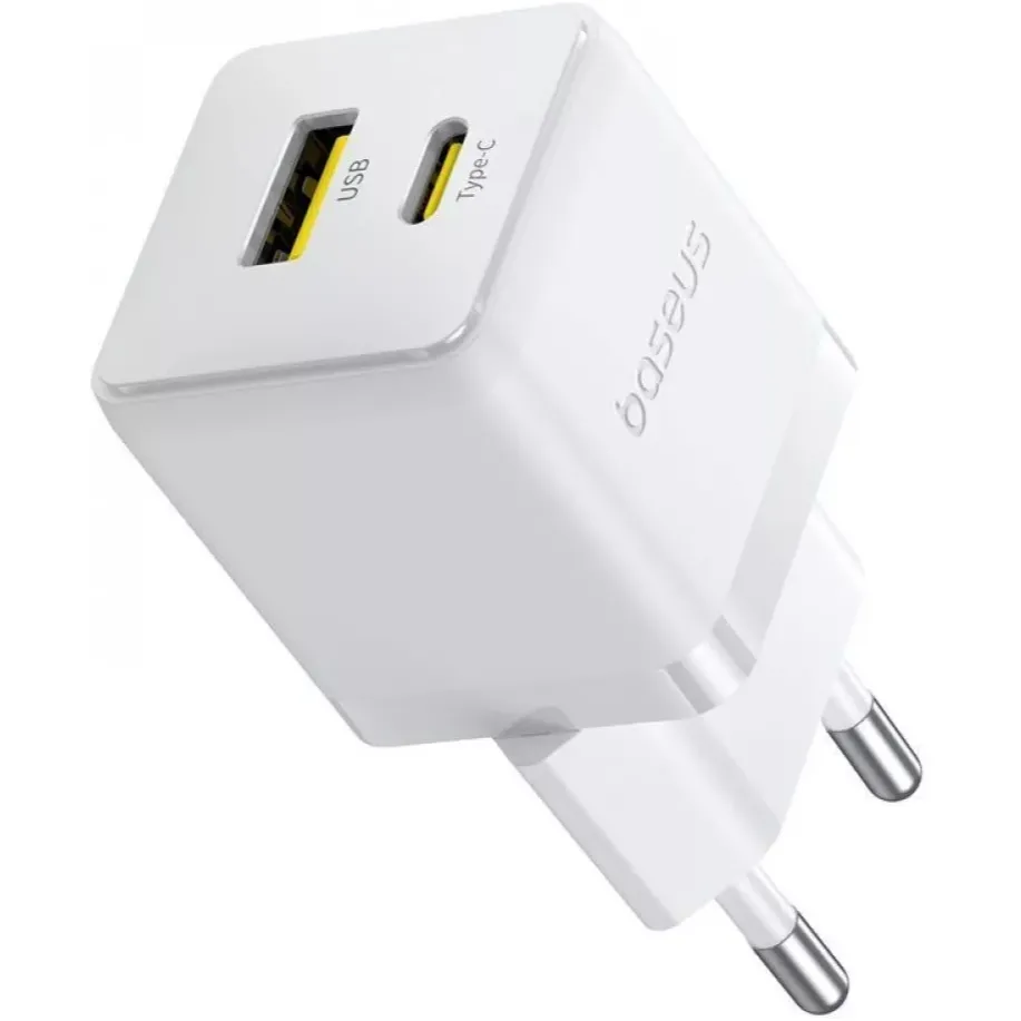 Мережевий зарядний пристрій Baseus Palm Fast Charger C+U (1USB, 1USB-C) 20W White (P10111608213-01) + кабель USB Type-C 1 м - мініатюра 6