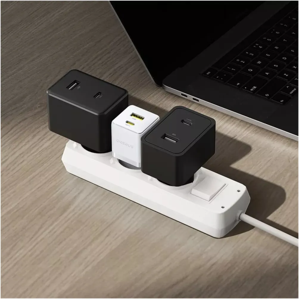Мережевий зарядний пристрій Baseus Palm Fast Charger C+U (1USB, 1USB-C) 20W White (P10111608213-01) + кабель USB Type-C 1 м - мініатюра 8