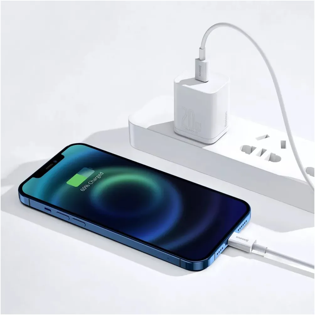 Кабель Baseus Superior Series Fast Charging USB Type-C - Lightning (M/M), 20W, 1.5 м, White (CATLYS-B02) - мініатюра 5