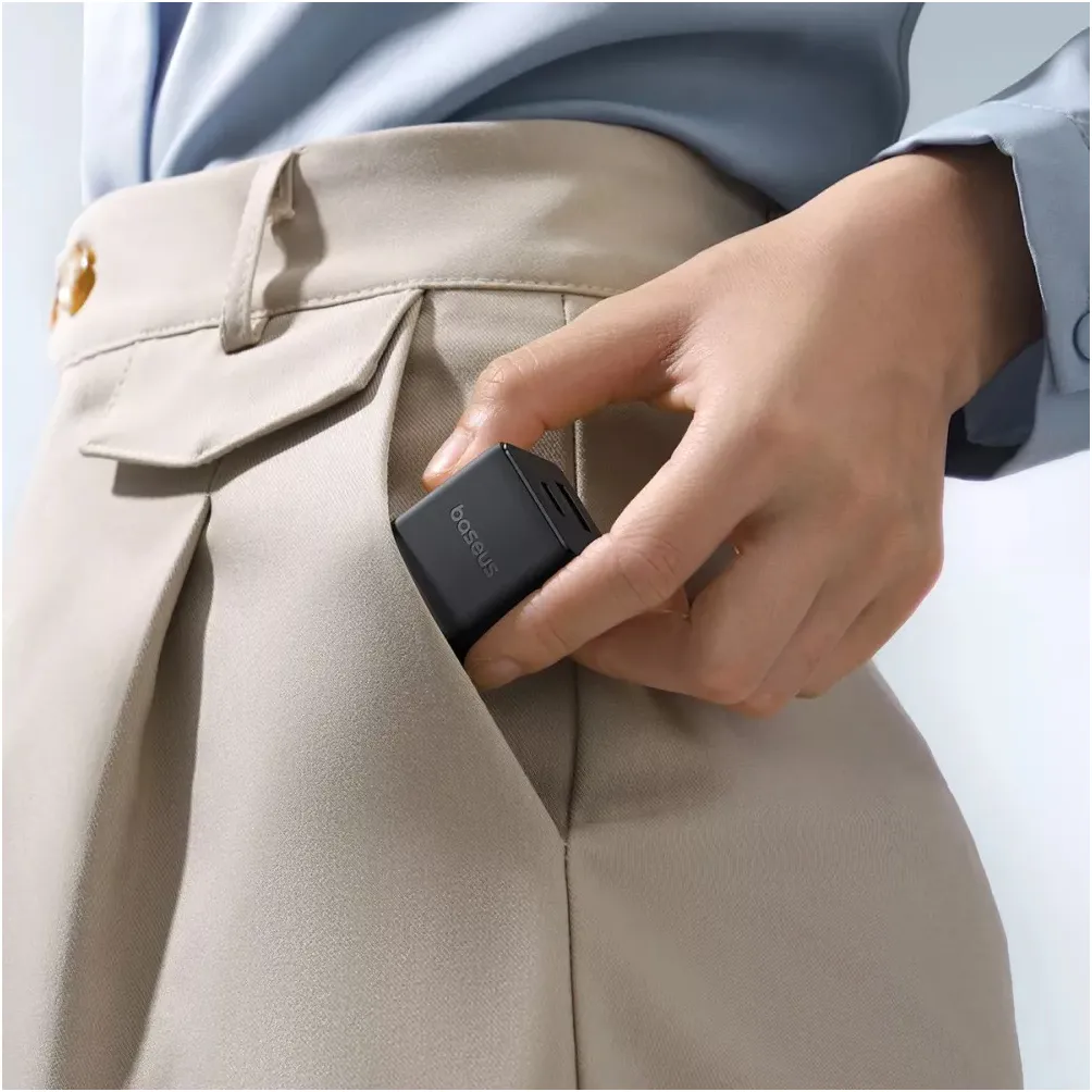 Мережевий зарядний пристрій Baseus Palm Fast Charger C+U (1USB, 1USB-C) 30W Black (P1011160A113-00) - мініатюра 6