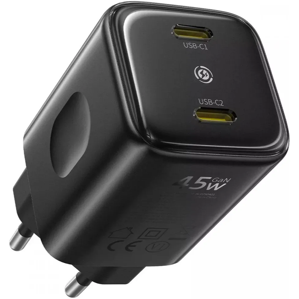 Мережевий зарядний пристрій Baseus PicoGo AN13 Fast Charger 2C (2xUSB-C) 45W Black (E0121F00) - мініатюра 3