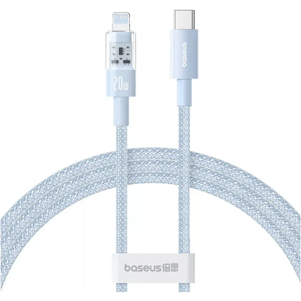 Кабель Baseus Gem Fast-Charging Data Cable USB Type-C - Lightning (M/M), 20W, 2 м, Blue (P10373001311-01) - зображення 1