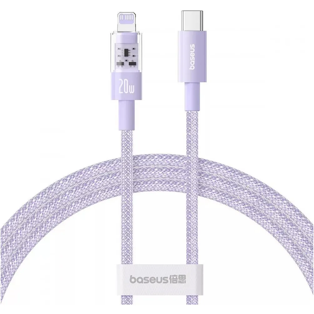 Кабель Baseus Gem Fast-Charging Data Cable USB Type-C - Lightning (M/M), 20W, 2 м, Purple (P10373001511-01) - зображення 1