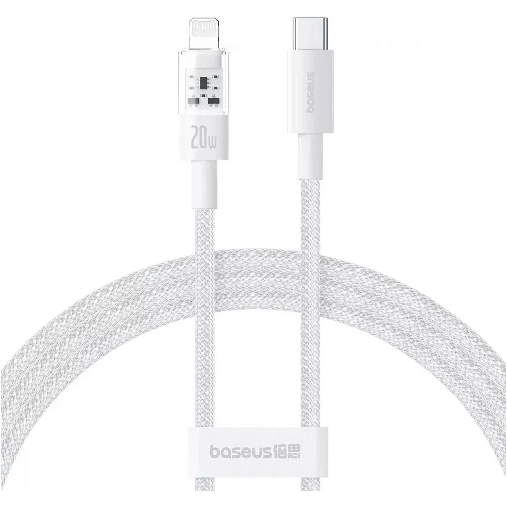 Кабель Baseus Gem Fast-Charging Data Cable USB Type-C - Lightning (M/M), 20W, 2 м, White (P10373001211-01) - зображення 1