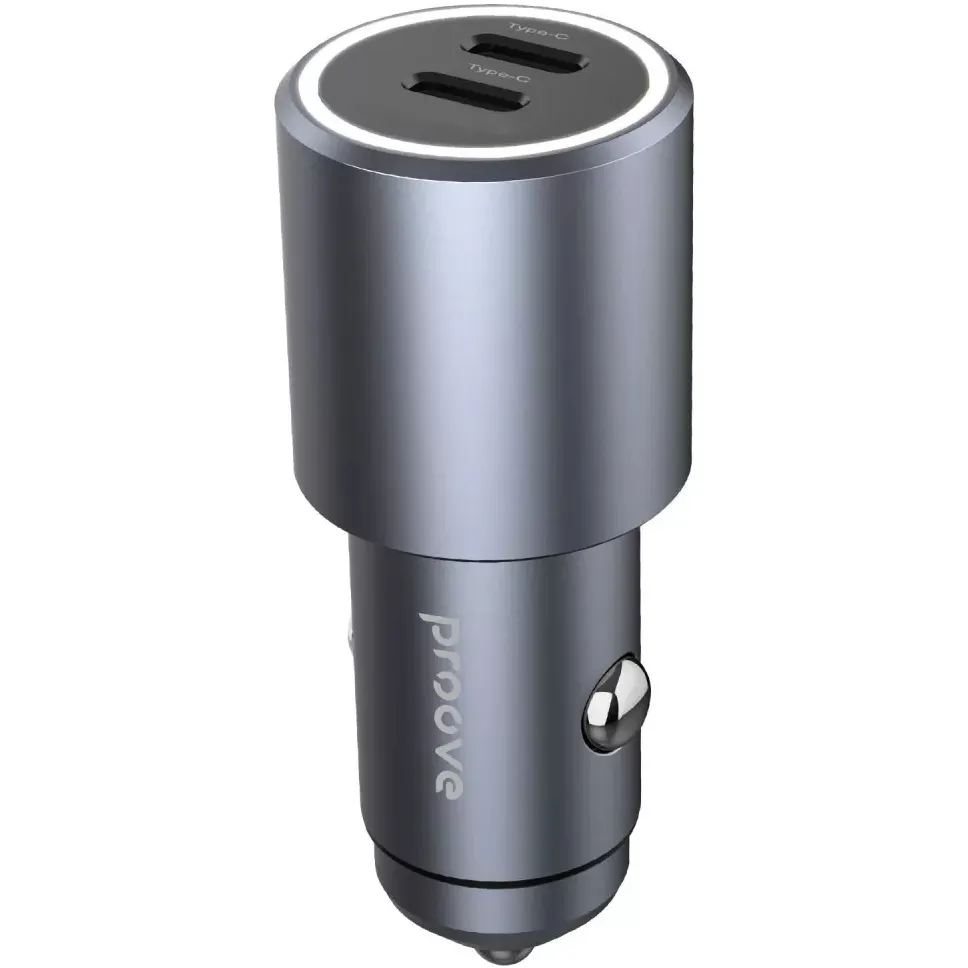 Автомобільний зарядний пристрій Proove Double Energy 50W (2xUSB-C) Metal Gray (ACDE50022206) - зображення 1