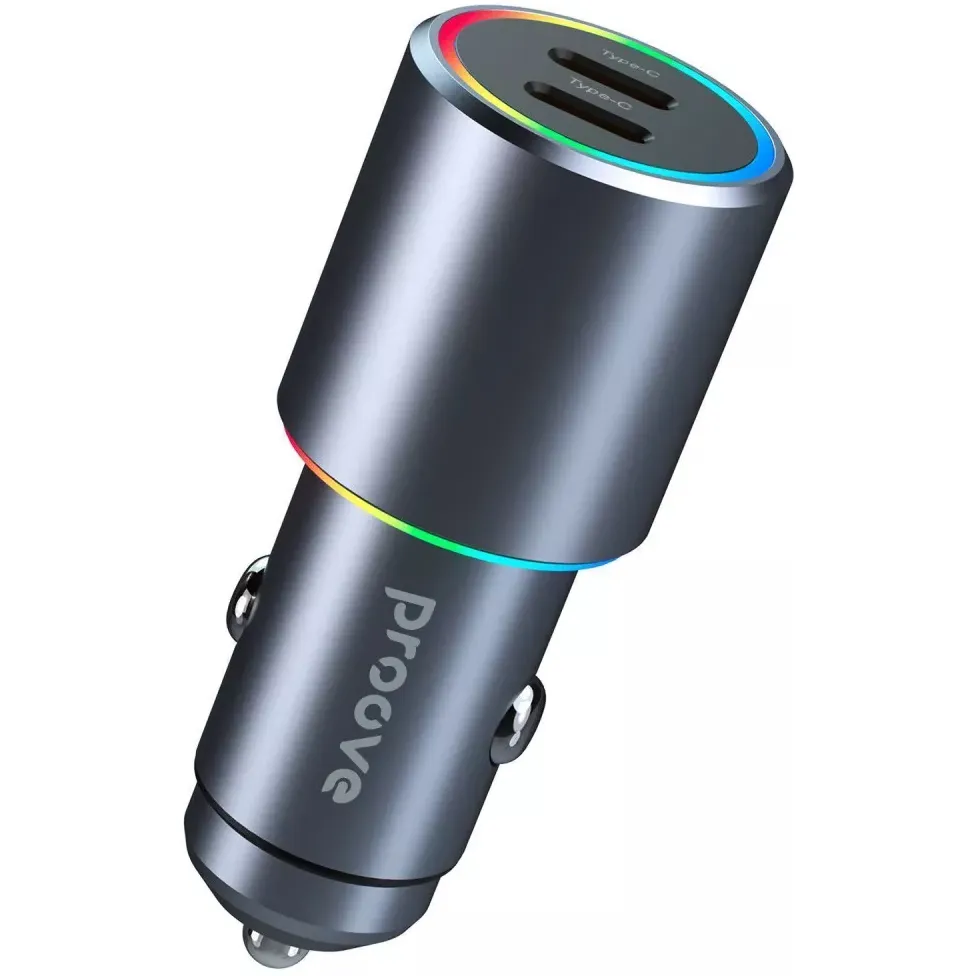 Автомобільний зарядний пристрій Proove Double Energy 50W (2xUSB-C) Metal Gray (ACDE50022206) - мініатюра 2