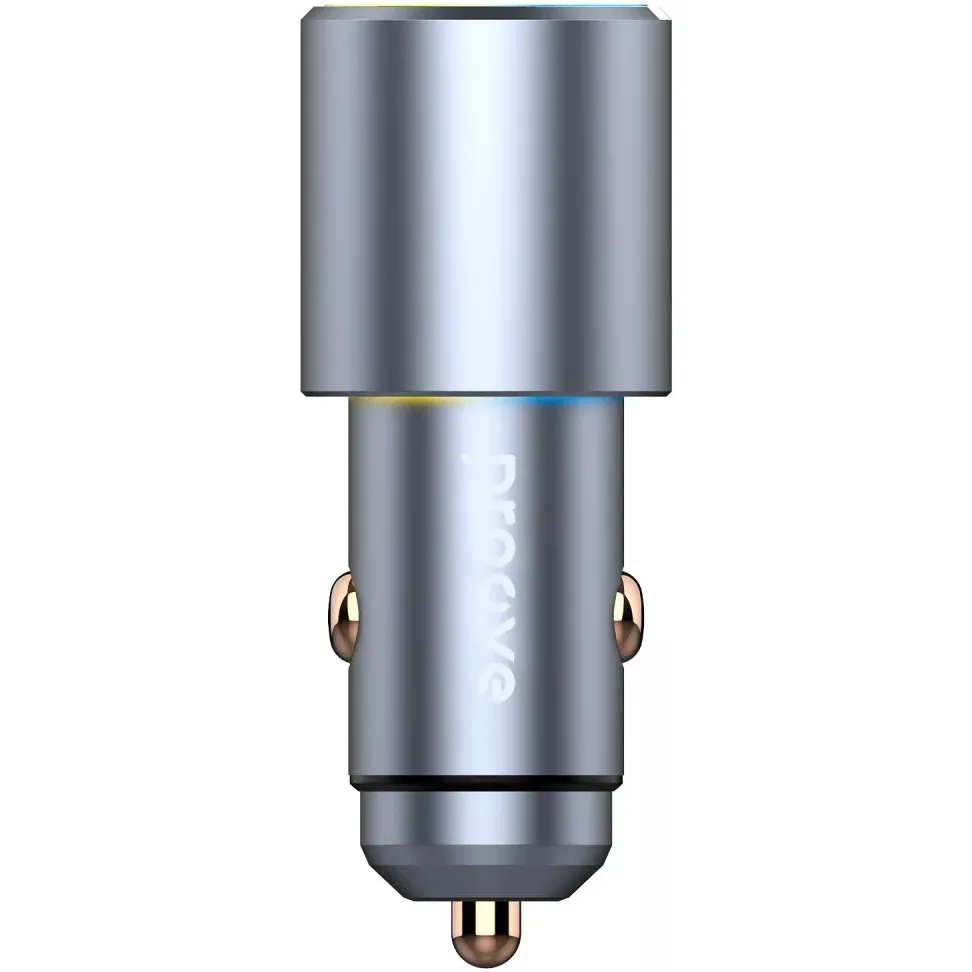 Автомобільний зарядний пристрій Proove Double Energy 50W (2xUSB-C) Metal Gray (ACDE50022206) - мініатюра 3