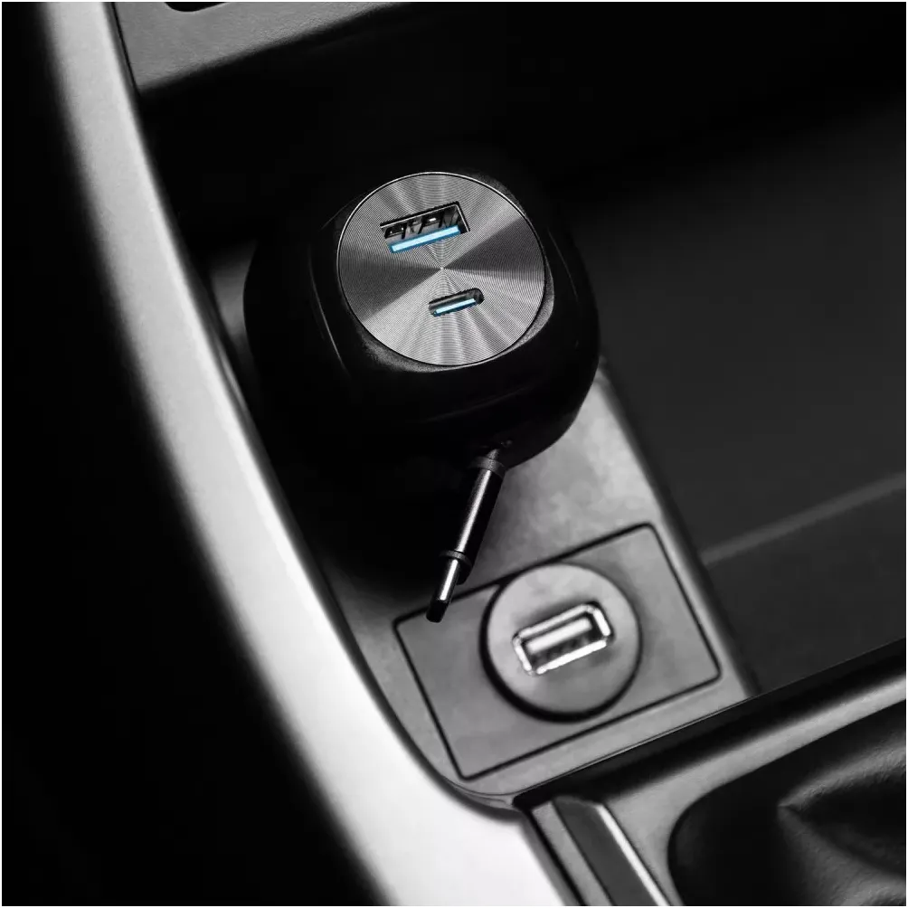 Автомобільний зарядний пристрій Proove Pulsar (1USB, 1USB-C, вбудований кабель USB-C) 65W Black (CCPR65110001) - мініатюра 4