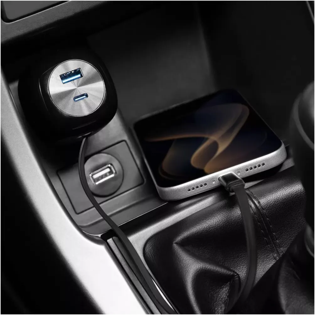 Автомобільний зарядний пристрій Proove Pulsar (1USB, 1USB-C, вбудований кабель USB-C) 65W Black (CCPR65110001) - мініатюра 5