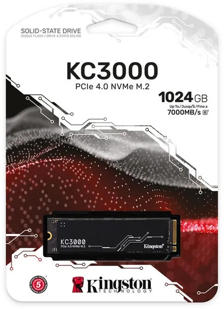 Накопичувач SSD 1TB Kingston KC3000 M.2 2280 PCIe 4.0 x4 NVMe 3D TLC (SKC3000S/1024G) - мініатюра 3