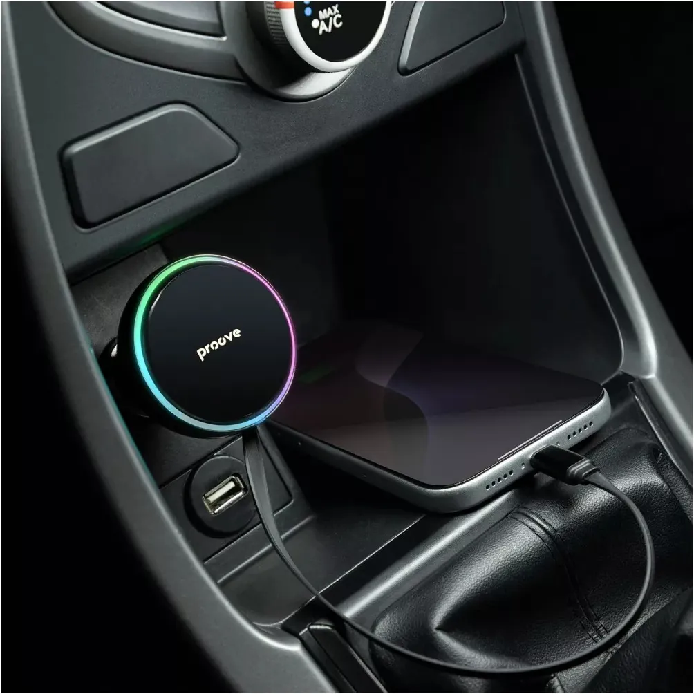 Автомобільний зарядний пристрій Proove Hammer (1USB, 1USB-C, вбудований кабель USB-C) 81W Black (CCHR81110001) - мініатюра 6
