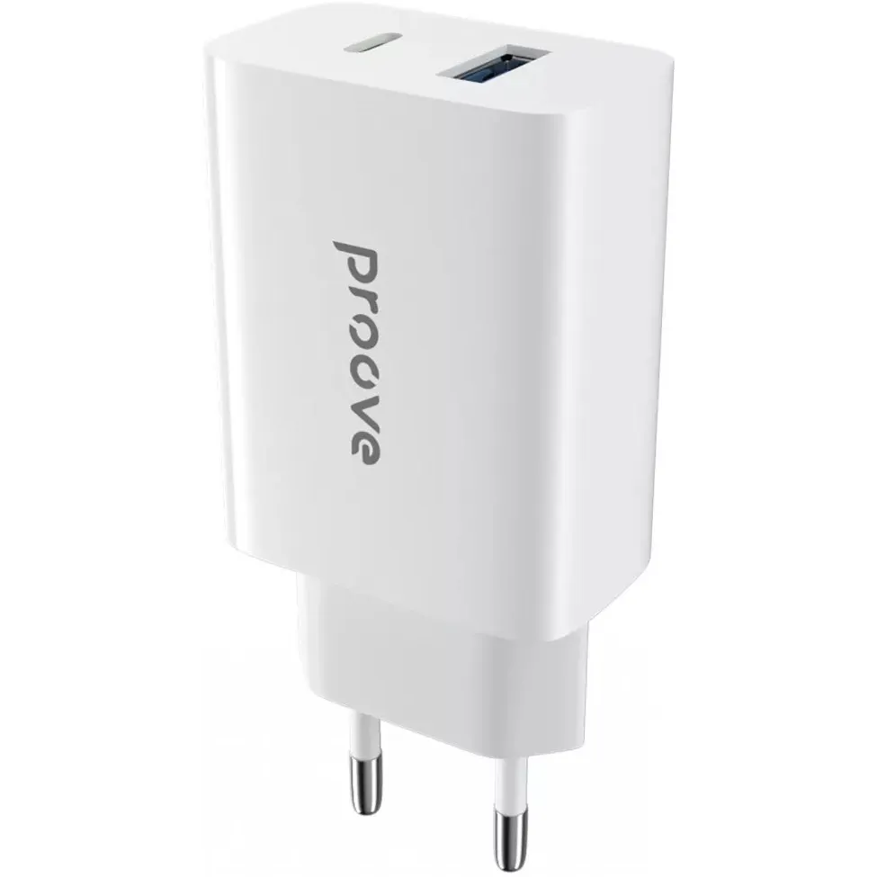 Мережевий зарядний пристрій Proove Rapid (1USB, 1USB-C) 20W White (WCRP20110002) - зображення 1