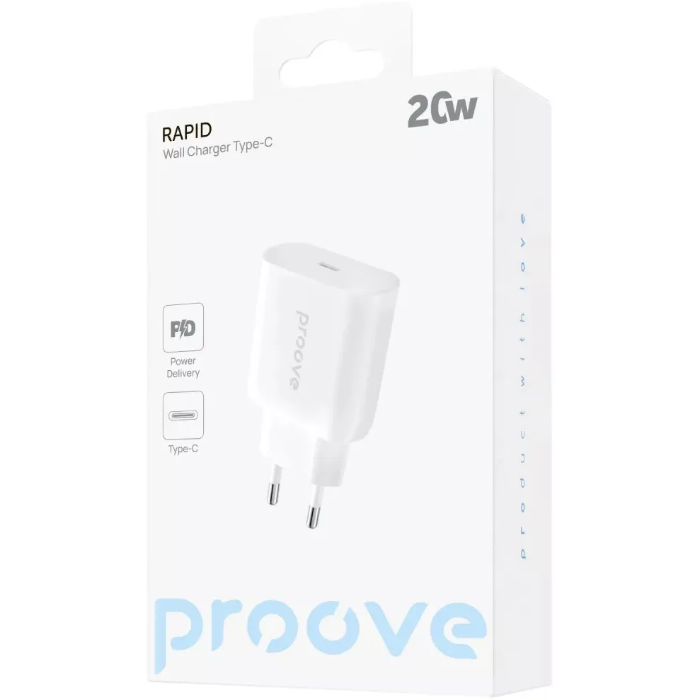 Мережевий зарядний пристрій Proove Rapid (1USB-C) 20W White (WCRP20000102) - мініатюра 3