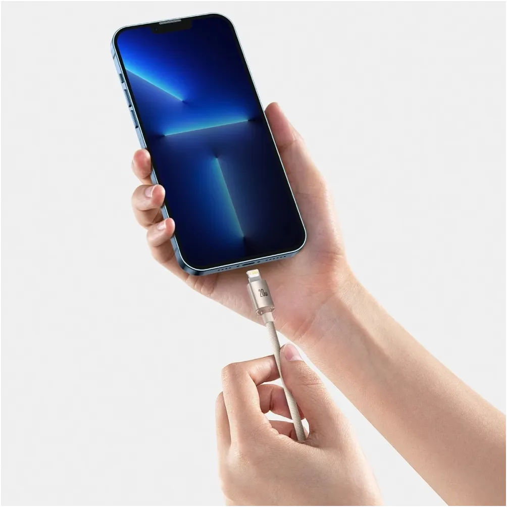 Кабель Baseus Crystal Shine Series Fast Charging USB Type-C - Lightning (M/M), 20W, 1.2 м, Pink (CAJY001304) - мініатюра 10