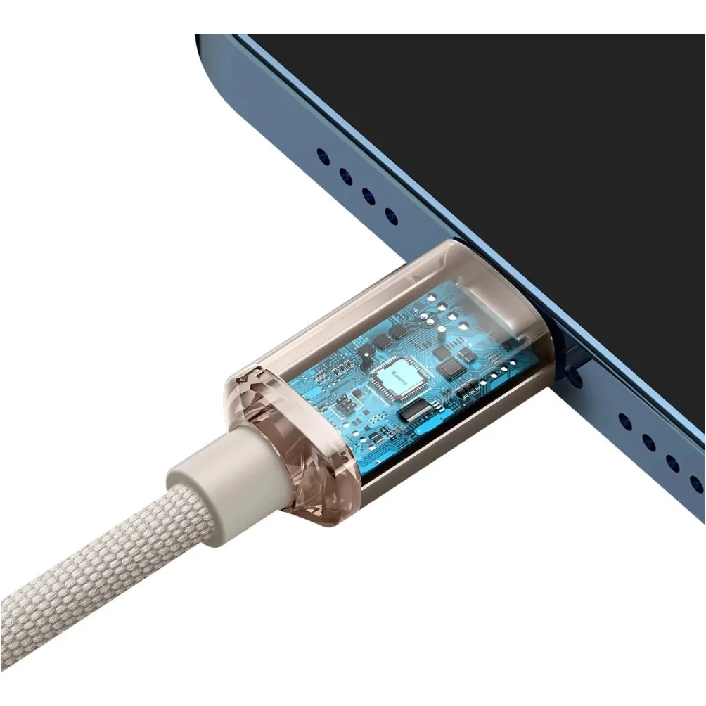 Кабель Baseus Crystal Shine Series Fast Charging USB Type-C - Lightning (M/M), 20W, 1.2 м, Pink (CAJY001304) - мініатюра 7