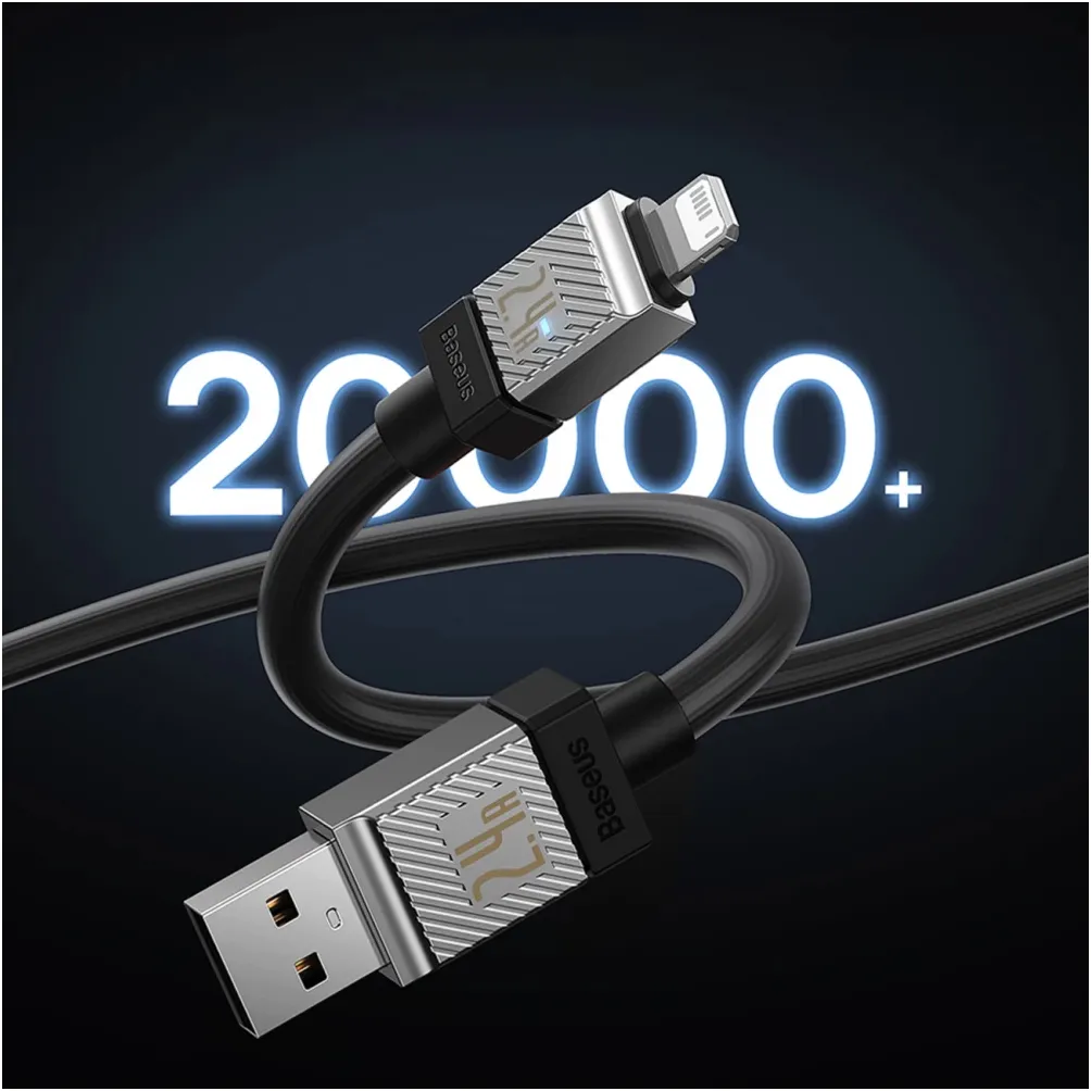 Кабель Baseus CoolPlay Series Fast Charging USB Type-C - Lightning (M/M), 20W, 2 м, Black (CAKW000101) - мініатюра 2