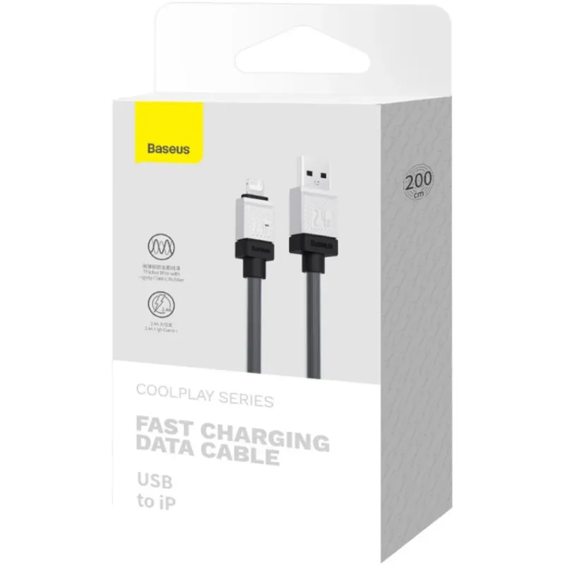 Кабель Baseus CoolPlay Series Fast Charging USB Type-C - Lightning (M/M), 20W, 2 м, Black (CAKW000101) - мініатюра 8
