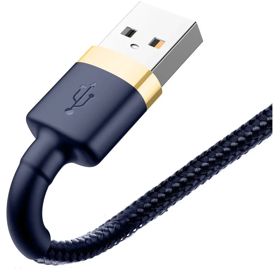Кабель Baseus Cafule USB Type-A - Lightning (M/M), 1.5A, 2 м, Blue/Gold (CALKLF-CV3) - мініатюра 3