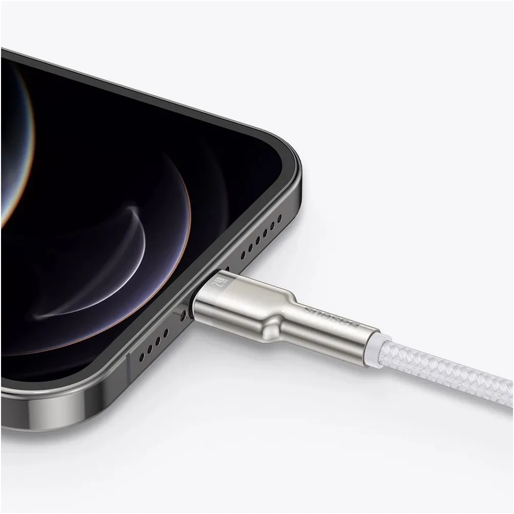 Кабель Baseus Cafule Metaln USB Type-A - Lightning (M/M), 2.4A, 1 м, White (CALJK-A02) - мініатюра 10