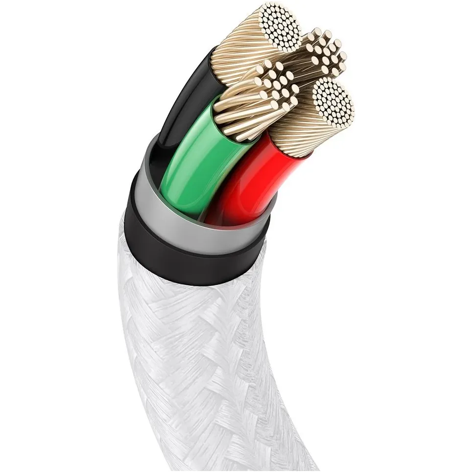 Кабель Baseus Cafule Metaln USB Type-A - Lightning (M/M), 2.4A, 2 м, White (CALJK-B02) - мініатюра 5