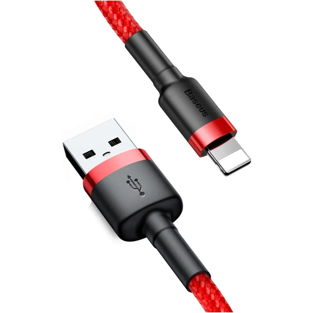 Кабель Baseus Cafule USB Type-A - Lightning (M/M), 2A, 3 м, Red (CALKLF-R09) - мініатюра 2