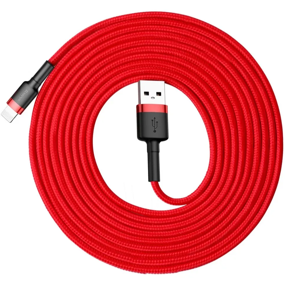 Кабель Baseus Cafule USB Type-A - Lightning (M/M), 2A, 3 м, Red (CALKLF-R09) - мініатюра 5