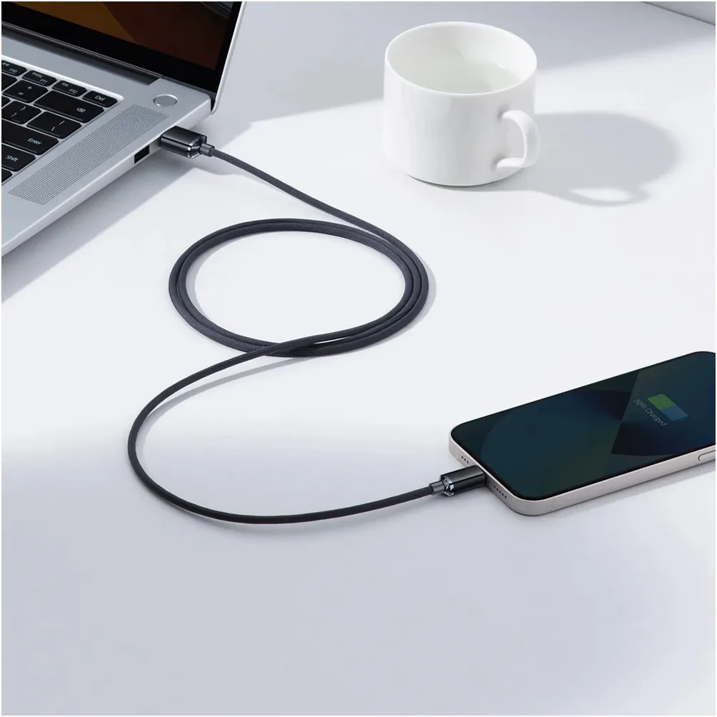 Кабель Baseus Crystal Shine Series Fast Charging USB Type-A - Lightning (M/M), 2.4A, 1.2 м, Black (CAJY000101) - мініатюра 8