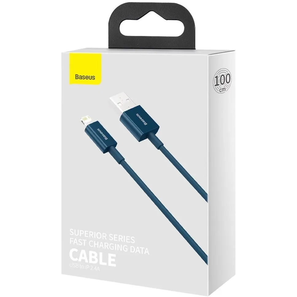 Кабель Baseus Superior Series Fast Charging USB Type-A - Lightning (M/M), 2.4A, 1 м, Blue (CALYS-A03) - мініатюра 10