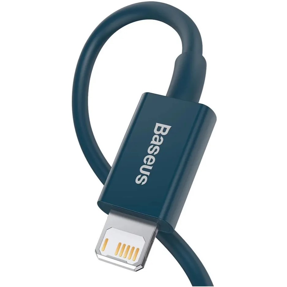 Кабель Baseus Superior Series Fast Charging USB Type-A - Lightning (M/M), 2.4A, 1 м, Blue (CALYS-A03) - мініатюра 3