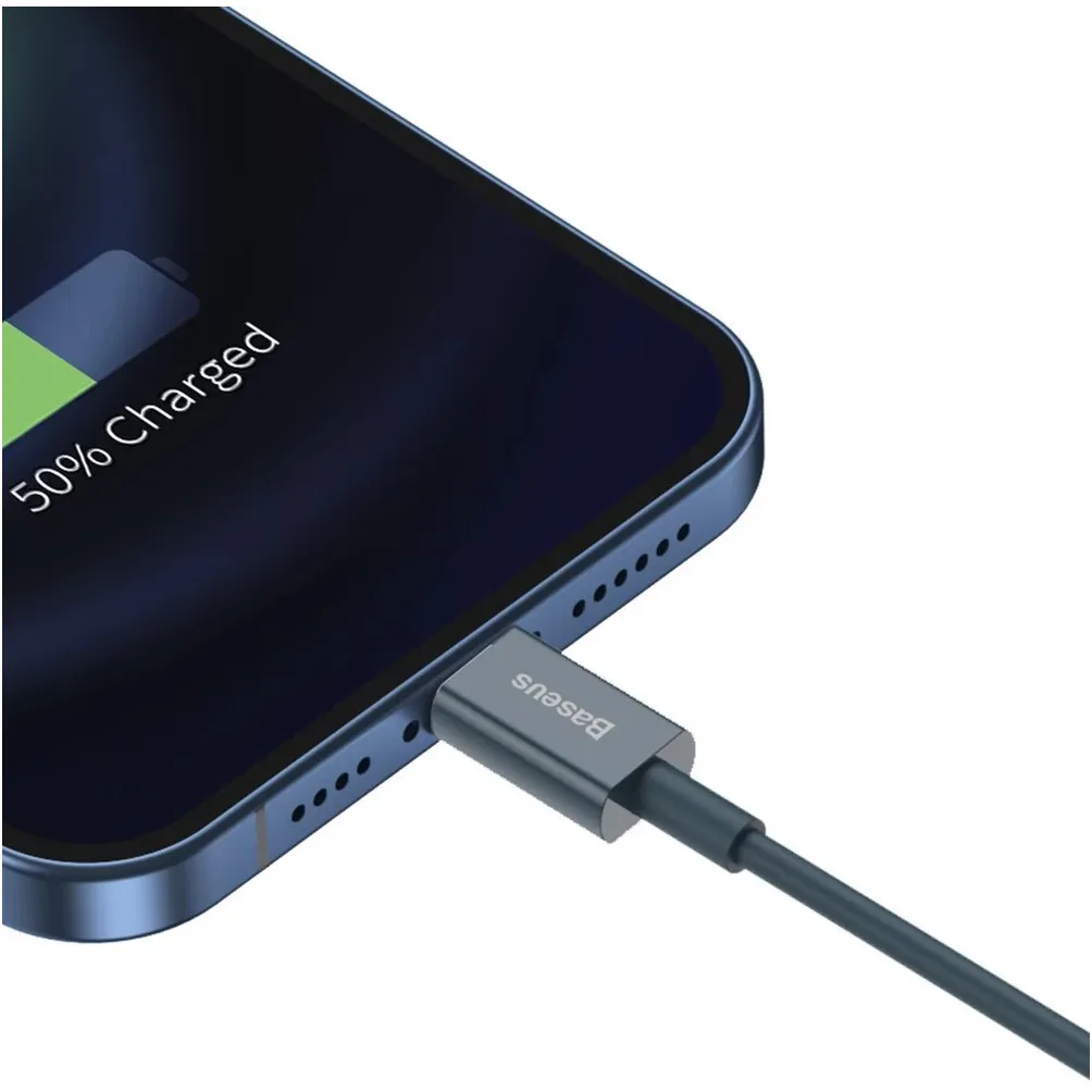 Кабель Baseus Superior Series Fast Charging USB Type-A - Lightning (M/M), 2.4A, 1 м, Blue (CALYS-A03) - мініатюра 7